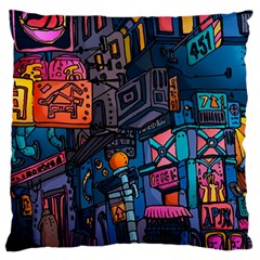 Wallet City Art Graffiti Large Premium Plush Fleece Cushion Case (one Side) by Bedest