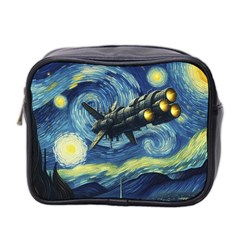 Spaceship Starry Night Van Gogh Painting Mini Toiletries Bag (two Sides)