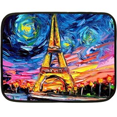 Eiffel Tower Starry Night Print Van Gogh Fleece Blanket (mini)
