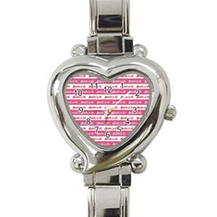 Breathe In Life, Breathe Out Love Text Motif Pattern Heart Italian Charm Watch by dflcprintsclothing