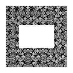 Ethnic Symbols Motif Black And White Pattern White Box Photo Frame 4  X 6  by dflcprintsclothing