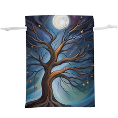 Tree Branches Mystical Moon Expressionist Oil Painting Acrylic Painting Abstract Nature Moonlight Ni Lightweight Drawstring Pouch (xl)