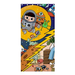 Astronaut Moon Monsters Spaceship Universe Space Cosmos Shower Curtain 36  X 72  (stall)  by Maspions