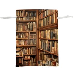 Room Interior Library Books Bookshelves Reading Literature Study Fiction Old Manor Book Nook Reading Lightweight Drawstring Pouch (xl) by Grandong