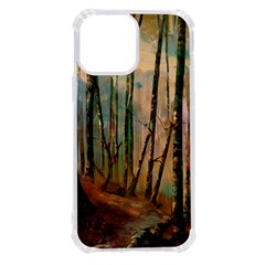 Woodland Woods Forest Trees Nature Outdoors Mist Moon Background Artwork Book Iphone 13 Pro Max Tpu Uv Print Case by Grandong