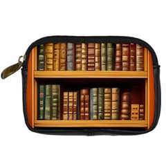 Room Interior Library Books Bookshelves Reading Literature Study Fiction Old Manor Book Nook Reading Digital Camera Leather Case by Grandong