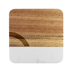 Abstract Geometric Bauhaus Polka Dots Retro Memphis Rainbow Marble Wood Coaster (square)
