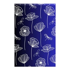 Pattern Floral Leaves Botanical White Flowers Shower Curtain 48  X 72  (small) 