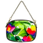 Watercolor Flowers Leaves Foliage Nature Floral Spring Chain Purse (One Side) Front