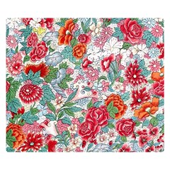 Flower Bloom Blossom Botanical Color Colorful Colour Element Digital Floral Floral Pattern Premium Plush Fleece Blanket (small)
