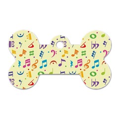 Seamless Pattern Musical Note Doodle Symbol Dog Tag Bone (one Side) by Apen
