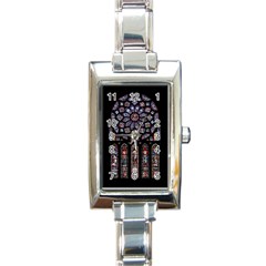 Chartres Cathedral Notre Dame De Paris Stained Glass Rectangle Italian Charm Watch