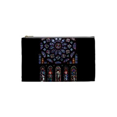 Chartres Cathedral Notre Dame De Paris Stained Glass Cosmetic Bag (small) by Maspions