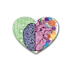 Brain Heart Balance Emotion Rubber Coaster (heart)