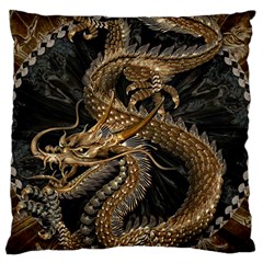 Fantasy Dragon Pentagram Large Premium Plush Fleece Cushion Case (one Side) by Maspions