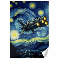 Spaceship Starry Night Van Gogh Painting Canvas 20  X 30 