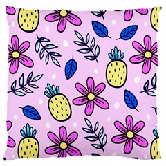 Flowers Petals Pineapples Fruit 16  Baby Flannel Cushion Case (two Sides) by Maspions