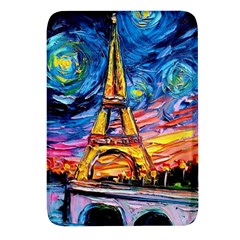 Eiffel Tower Starry Night Print Van Gogh Rectangular Glass Fridge Magnet (4 Pack) by Maspions
