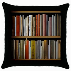 Book Nook Books Bookshelves Comfortable Cozy Literature Library Study Reading Reader Reading Nook Ro Throw Pillow Case (black)