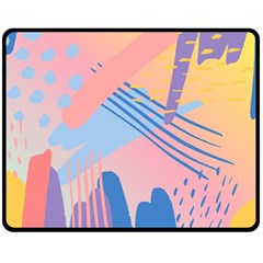 Abstract Lines Dots Pattern Purple Pink Blue Two Sides Fleece Blanket (medium)