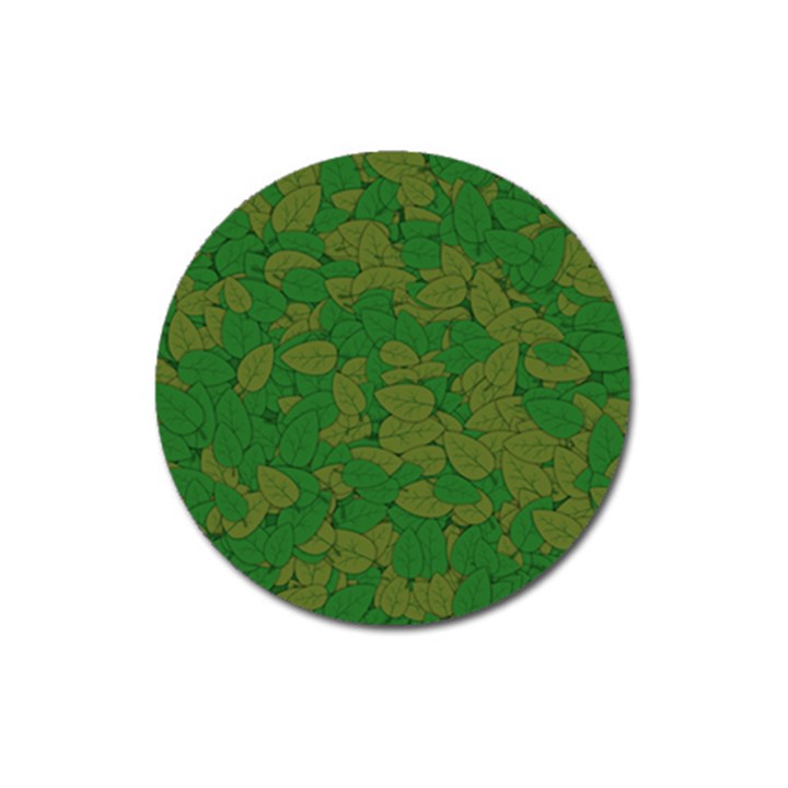 Vectors Leaves Background Plant Magnet 3  (Round)
