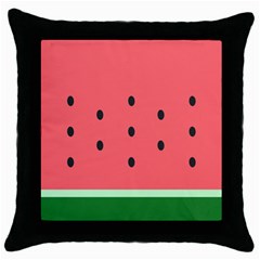 Watermelon Melon Fruit Healthy Food Meal Breakfast Lunch Juice Lemonade Summer Throw Pillow Case (black) by Maspions
