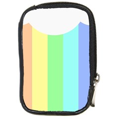 Rainbow Cloud Background Pastel Template Multi Coloured Abstract Compact Camera Leather Case