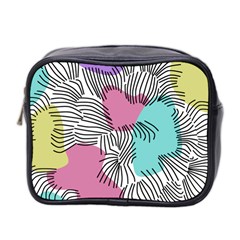 Lines Line Art Pastel Abstract Multicoloured Surfaces Art Mini Toiletries Bag (two Sides)