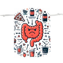 Health Gut Health Intestines Colon Body Liver Human Lung Junk Food Pizza Lightweight Drawstring Pouch (xl) by Maspions
