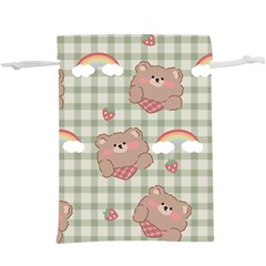 Bear Cartoon Pattern Strawberry Rainbow Nature Animal Cute Design Lightweight Drawstring Pouch (xl) by Bedest