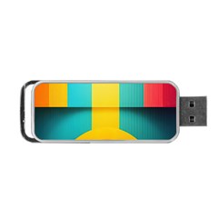 Colorful Rainbow Pattern Digital Art Abstract Minimalist Minimalism Portable Usb Flash (one Side) by Bedest