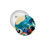 Waves Ocean Sea Abstract Whimsical Abstract Art Pattern Abstract Pattern Water Nature Moon Full Moon 1.75  Buttons