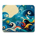 Waves Ocean Sea Abstract Whimsical Abstract Art Pattern Abstract Pattern Water Nature Moon Full Moon Large Mousepad