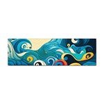 Waves Ocean Sea Abstract Whimsical Abstract Art Pattern Abstract Pattern Water Nature Moon Full Moon Sticker (Bumper)