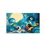 Waves Ocean Sea Abstract Whimsical Abstract Art Pattern Abstract Pattern Water Nature Moon Full Moon Sticker Rectangular (10 pack)
