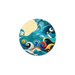 Waves Ocean Sea Abstract Whimsical Abstract Art Pattern Abstract Pattern Water Nature Moon Full Moon Golf Ball Marker (10 pack)