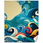 Waves Ocean Sea Abstract Whimsical Abstract Art Pattern Abstract Pattern Water Nature Moon Full Moon Canvas 16  x 20 