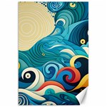 Waves Ocean Sea Abstract Whimsical Abstract Art Pattern Abstract Pattern Water Nature Moon Full Moon Canvas 20  x 30 