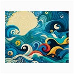 Waves Ocean Sea Abstract Whimsical Abstract Art Pattern Abstract Pattern Water Nature Moon Full Moon Small Glasses Cloth (2 Sides)
