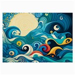 Waves Ocean Sea Abstract Whimsical Abstract Art Pattern Abstract Pattern Water Nature Moon Full Moon Large Glasses Cloth