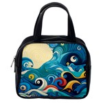 Waves Ocean Sea Abstract Whimsical Abstract Art Pattern Abstract Pattern Water Nature Moon Full Moon Classic Handbag (One Side)