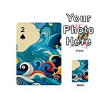 Waves Ocean Sea Abstract Whimsical Abstract Art Pattern Abstract Pattern Water Nature Moon Full Moon Playing Cards 54 Designs (Mini)