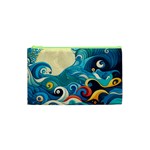 Waves Ocean Sea Abstract Whimsical Abstract Art Pattern Abstract Pattern Water Nature Moon Full Moon Cosmetic Bag (XS)