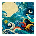 Waves Ocean Sea Abstract Whimsical Abstract Art Pattern Abstract Pattern Water Nature Moon Full Moon Banner and Sign 3  x 3 