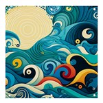 Waves Ocean Sea Abstract Whimsical Abstract Art Pattern Abstract Pattern Water Nature Moon Full Moon Banner and Sign 4  x 4 