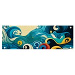Waves Ocean Sea Abstract Whimsical Abstract Art Pattern Abstract Pattern Water Nature Moon Full Moon Banner and Sign 6  x 2 