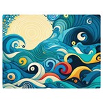 Waves Ocean Sea Abstract Whimsical Abstract Art Pattern Abstract Pattern Water Nature Moon Full Moon Two Sides Premium Plush Fleece Blanket (Baby Size)