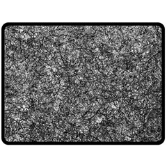 Black And White Abstract Expressive Print Two Sides Fleece Blanket (large) by dflcprintsclothing