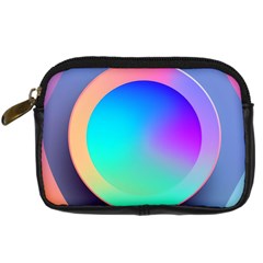Circle Colorful Rainbow Spectrum Button Gradient Digital Camera Leather Case