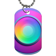Circle Colorful Rainbow Spectrum Button Gradient Psychedelic Art Dog Tag (one Side)